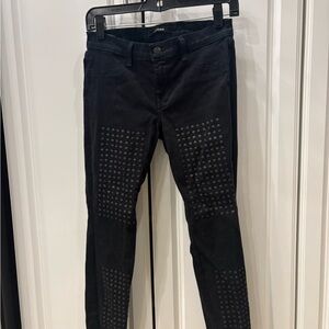 J Brand Black Denim Jeans with Front Sequins